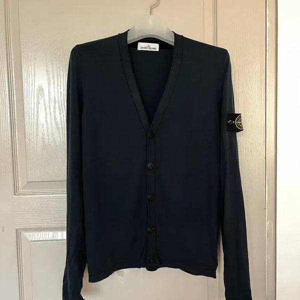 [BUNJANG] Stone Island Navy Knit Cardigan / 스톤아일랜드 네이비 니트 가디건