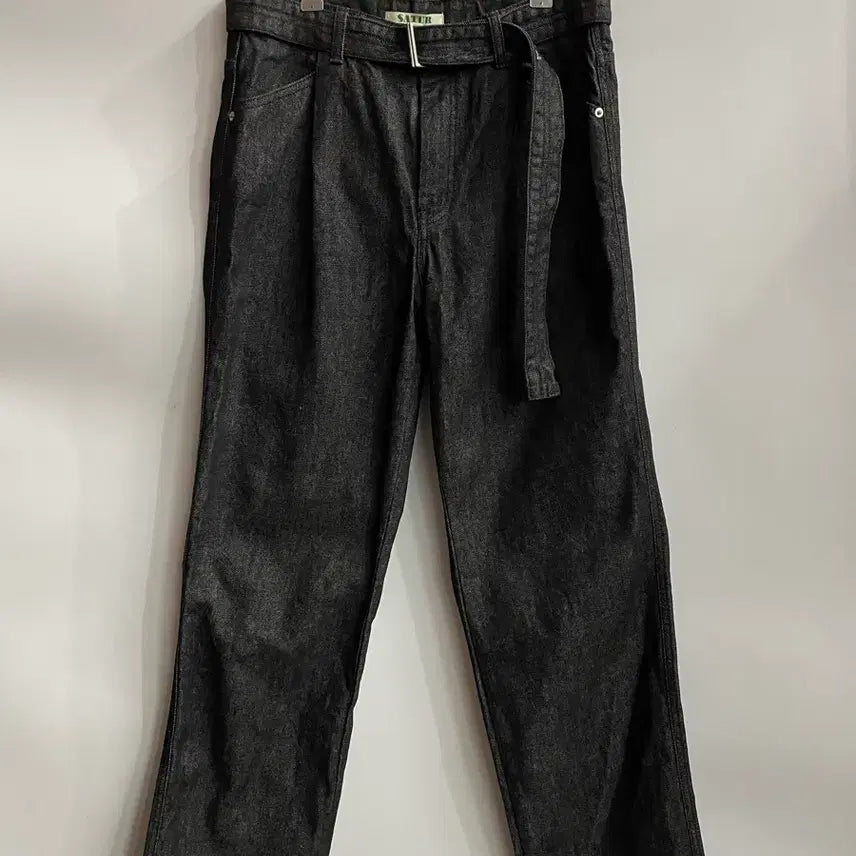 [BUNJANG] SATUR Belted Cotton Denim Pants Black / M(L) 세터 벨티드 코튼 데님 팬츠 (블랙) 3.5