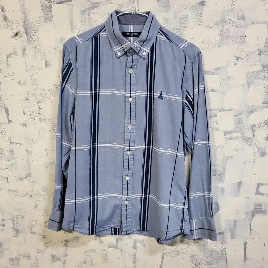 [BUNJANG] Beanpole Men's Blue Check Shirt Size 95 / 빈폴 남성 셔츠 블루 체크 95