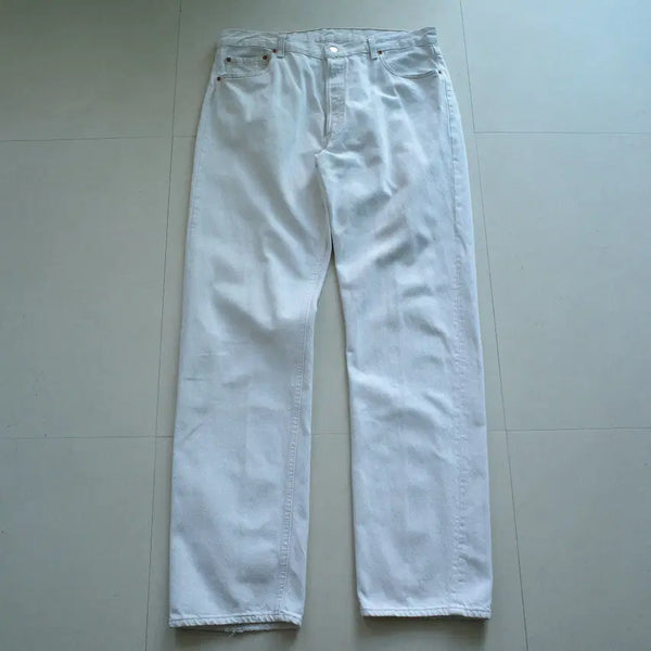 [BUNJANG] Levi's 501 Made in USA White Denim Jeans (W38) / 90s 리바이스 MADE IN USA 501 화이트 데님 38인치 희귀 빅사이즈