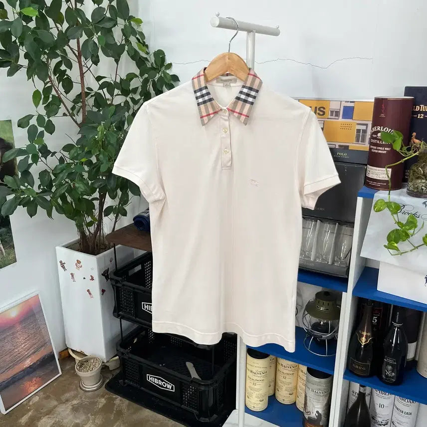 [BUNJANG] Burberry Women's Pique Short Sleeve Polo T-Shirt L / 버버리 우먼 피케 반팔 칼라 티셔츠 L