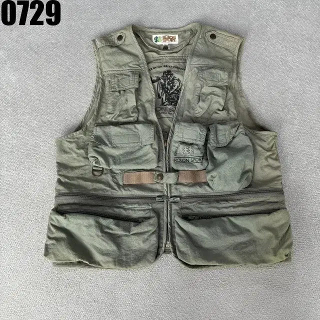 [BUNJANG] KOLON SPORT Fishing Vest Olive M / 코오롱스포츠 낚시 조끼 올리브 M
