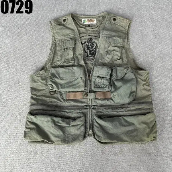 [BUNJANG] KOLON SPORT Fishing Vest Olive M / 코오롱스포츠 낚시 조끼 올리브 M