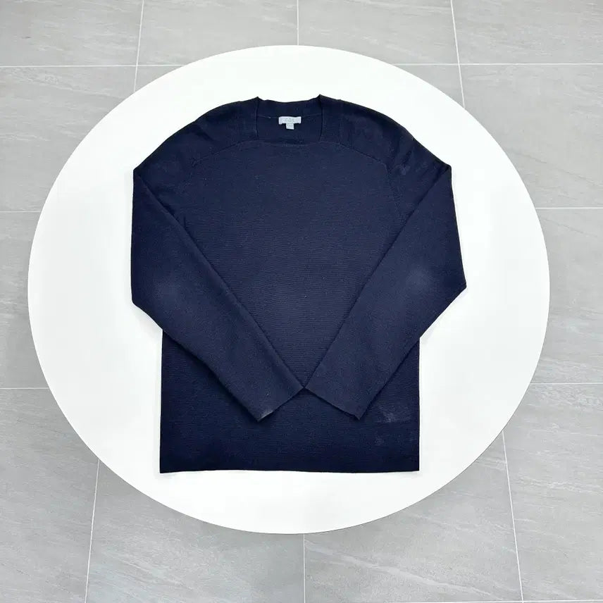 [BUNJANG] COS Square Neck Cotton Knit - Navy, Size L (100) / COS 코스 스퀘어넥 코튼 니트 미니멀 니트 L 100
