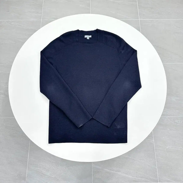 [BUNJANG] COS Square Neck Cotton Knit - Navy, Size L (100) / COS 코스 스퀘어넥 코튼 니트 미니멀 니트 L 100
