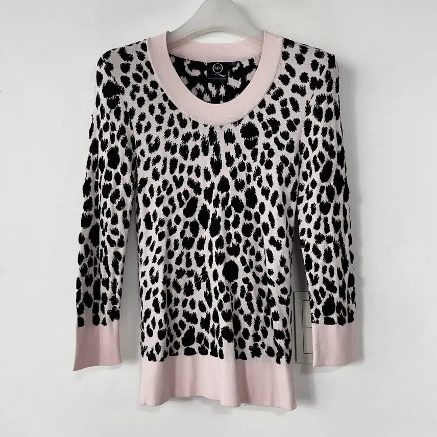 [BUNJANG] Alexander McQueen Leopard Pink Jacquard Knit Top / 알렉산더맥퀸 레오파드 핑크 자카드 니트