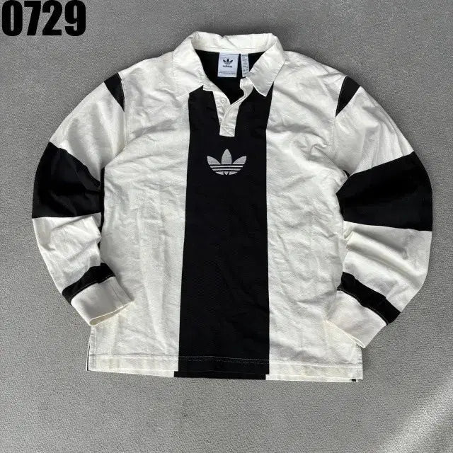 [BUNJANG] Adidas Rugby Shirt Black/White XS / 아디다스 럭비티 블랙/화이트XS