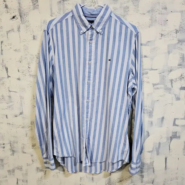 [BUNJANG] Tommy Hilfiger Striped Shirt Blue S / 타미힐피거 스트라이프 셔츠 블루 s