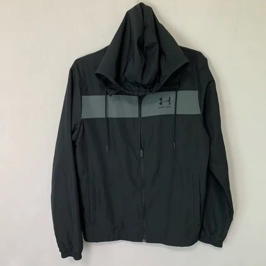 [BUNJANG] Under Armour Logo Color-Block Windbreaker Hoodie Black Men's M Gorpcore / 언더아머 로고 배색 바람막이 후드집업 블랙 남성 M 고프코어