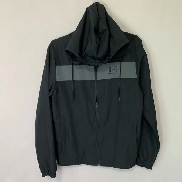 [BUNJANG] Under Armour Logo Color-Block Windbreaker Hoodie Black Men's M Gorpcore / 언더아머 로고 배색 바람막이 후드집업 블랙 남성 M 고프코어