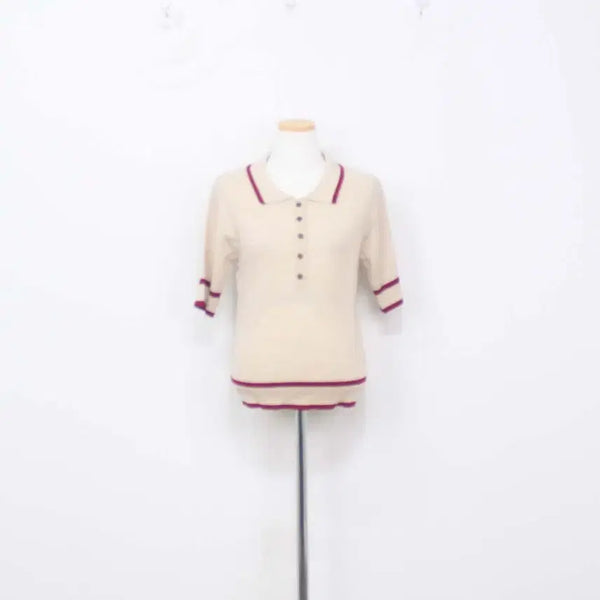[BUNJANG] JIGOTT Women's Short Sleeve Knit Top Free Size / [정품] 지고트(JIGOTT) 여성 반팔 니트티 프리사이즈 정인샵