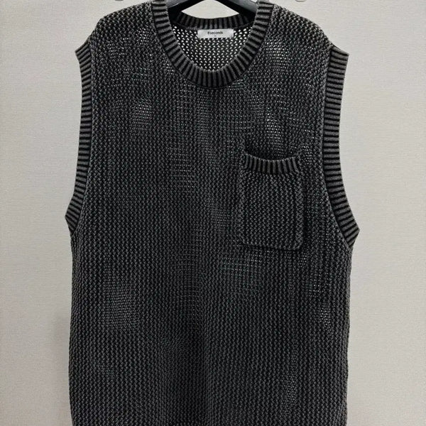 [BUNJANG] 8 Seconds Garment Dyed Vest Ash / 에잇세컨즈 가먼트 다잉 베스트 애쉬 (264551DY14)