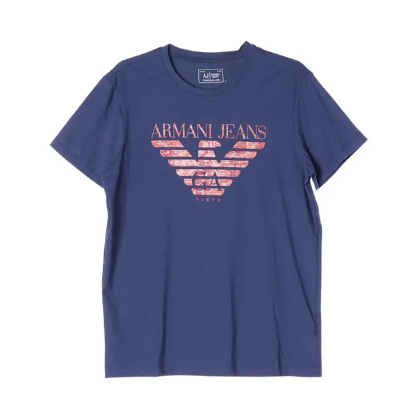 [BUNJANG] Giorgio Armani Jeans Logo Graphic Print Round T-shirt Navy / (새상품) 아르마니 진스 로고 그래픽 프린트 라운드 반팔 티셔츠 네이비