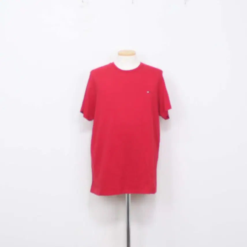 [BUNJANG] Tommy Hilfiger Men's Short Sleeve Crewneck T-Shirt - Red, Size M / [정품] 타미힐피거(TOMMY HILFIGER) 남성 반팔 라운드티 M사이즈 정인샵