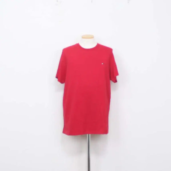 [BUNJANG] Tommy Hilfiger Men's Short Sleeve Crewneck T-Shirt - Red, Size M / [정품] 타미힐피거(TOMMY HILFIGER) 남성 반팔 라운드티 M사이즈 정인샵