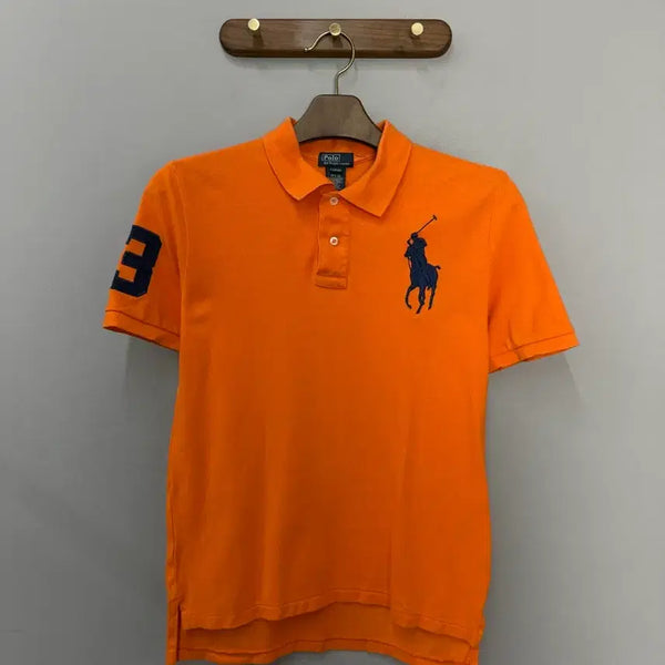 [BUNJANG] Polo Ralph Lauren Big Pony Orange Collar Short Sleeve Shirt / 폴로 랄프로렌 빅포니 오렌지 카라 반팔 H3229