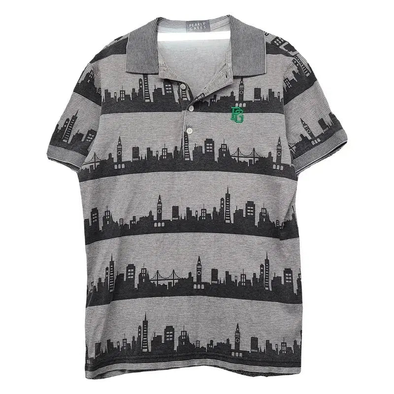 [BUNJANG] Parigates Light Grey Short Sleeve Polo Shirt 100 / 파리게이츠 라이트 그레이 골프 반팔 카라티 100