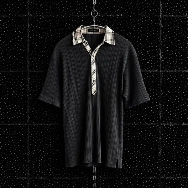 [BUNJANG] Nota Bene Check Collar Polo Shirt / Nota Bene 체크 카라넥 폴로 셔츠