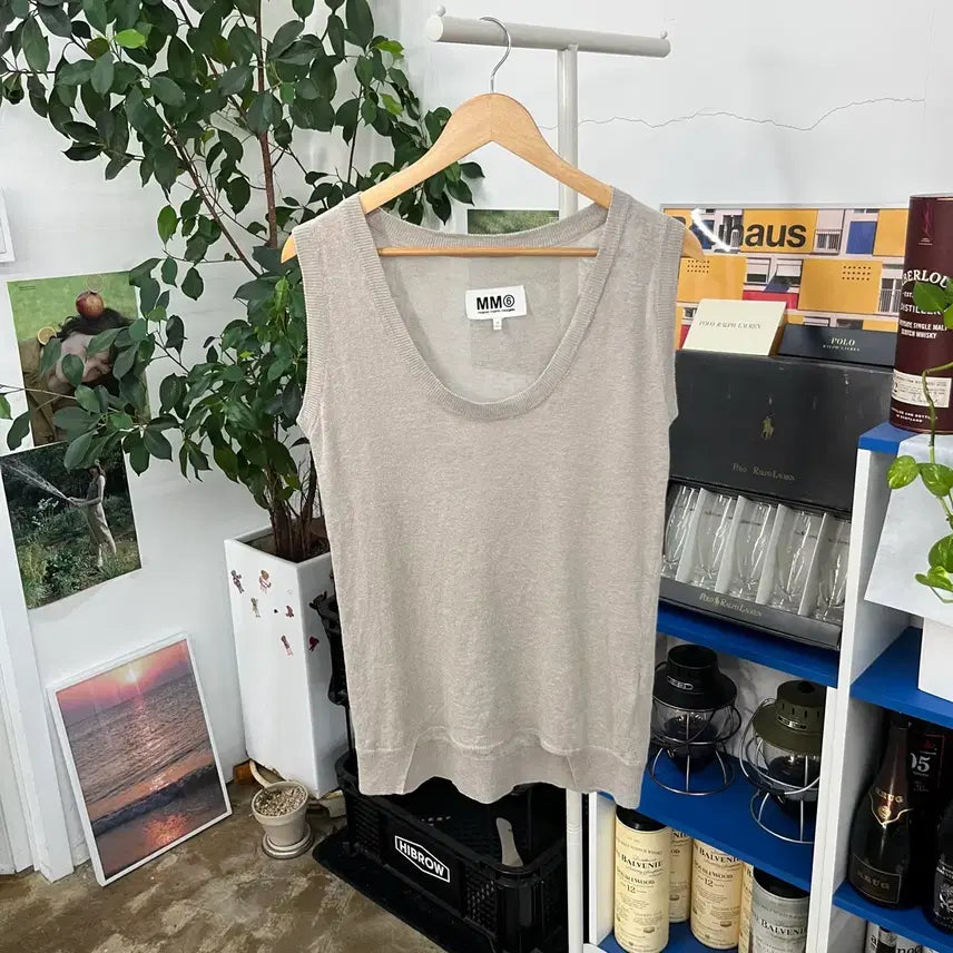 [BUNJANG] MM6 Maison Margiela Linen Sleeveless Top L / MM6 메종마르지엘라 린넨 슬리브리스 탑 L