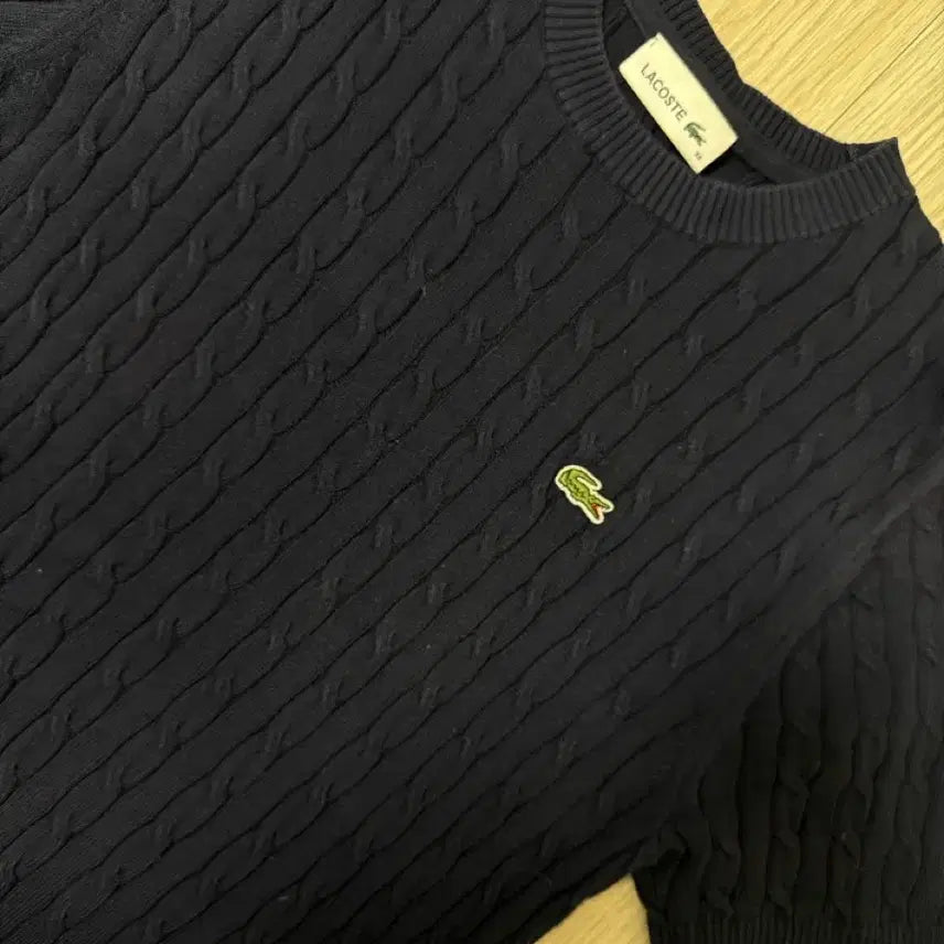 [BUNJANG] Lacoste Cable Knit Navy / 라코스테 케이블 니트 네이비