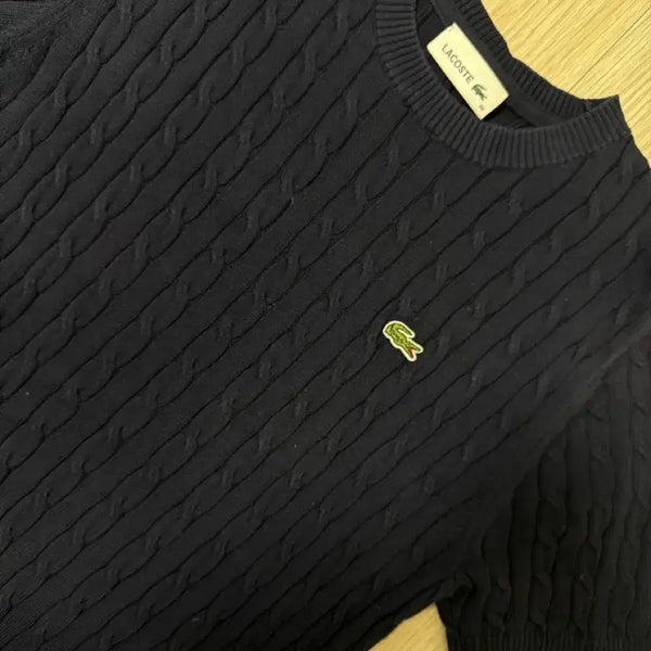 [BUNJANG] Lacoste Cable Knit Navy / 라코스테 케이블 니트 네이비