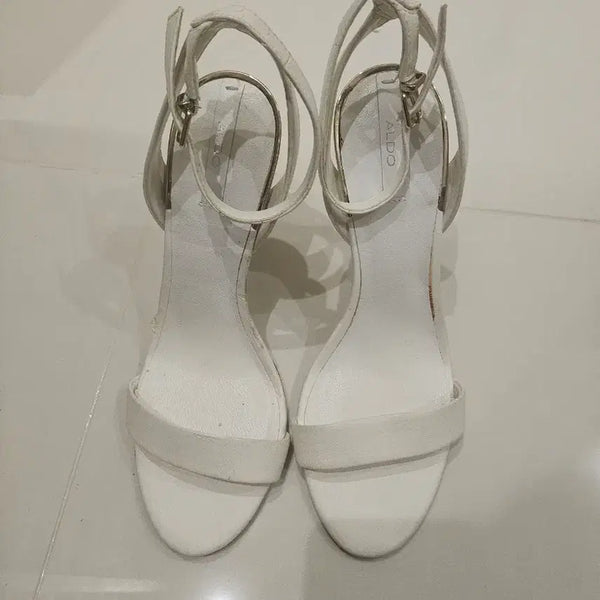 [BUNJANG] ALDO White Strap Heels / 알도 스트랩 힐 화이트