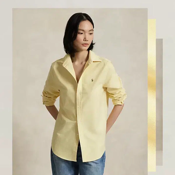 [BUNJANG] Polo Oxford Shirt Yellow S / 폴로 옥스포드 셔츠 옐로우 S