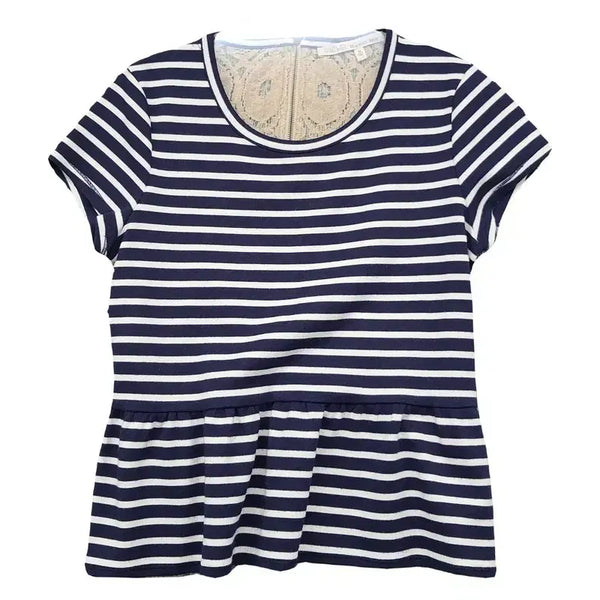 [BUNJANG] Rachel Roy Striped Short Sleeve T-Shirt M / 레이첼 로이 스트라이프 네이비 반팔티 M