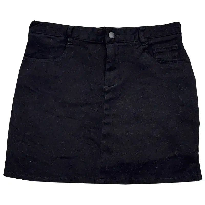 [BUNJANG] Women's Casual Black Cotton Skirt L / 여자 캐주얼 블랙 코튼 스커트 L