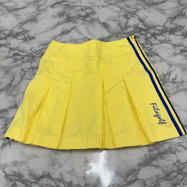 [BUNJANG] Fila Golf Yellow Pleated Skirt / [정품/70] 휠라 골프 옐로우 플리츠 스커트
