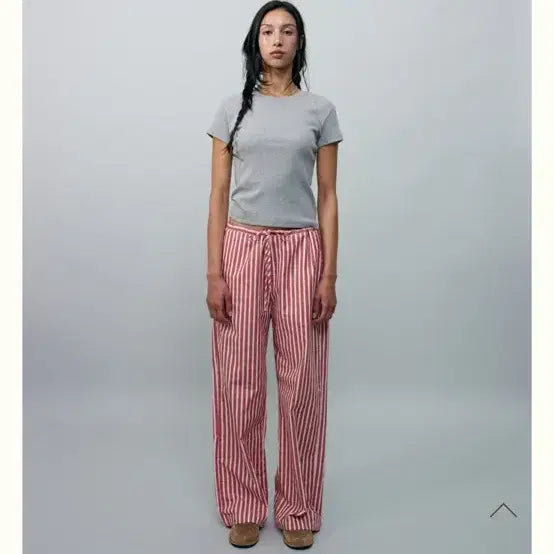 [BUNJANG] Ribbonbit Berry Striped Pants / 리본빛 베리 스트라이프팬츠