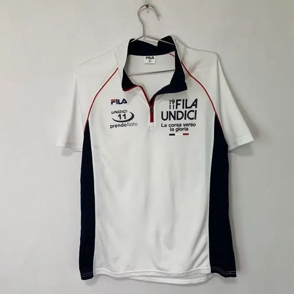 [BUNJANG] FILA Uniform Undici Half-Zip Functional T-Shirt (L) / FILA 휠라 기능성 반팔티 유니폼 UNDICI 반집업 티셔츠 L
