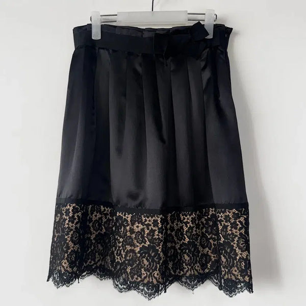 [BUNJANG] Viktor & Rolf Black Silk Chiffon Lace Skirt / 빅터앤롤프 실크 시폰 레이스 스커트