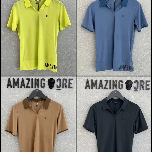 [BUNJANG] Amazingcree Women's Multi-Color Short Sleeve Top / #어메이징크리 #AMAZINGCRE#여성골프웨어