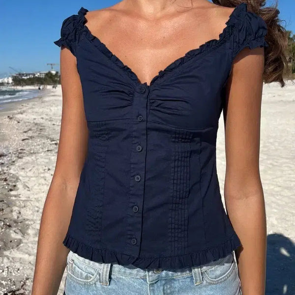 [BUNJANG] Brandy Melville Elena Top Navy / brandy melvile 브랜디멜빌 elena top navy
