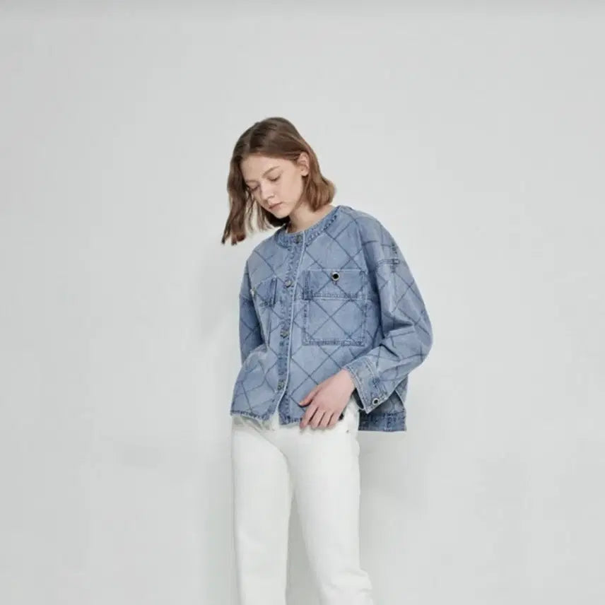 [BUNJANG] System Quilting Stitch Denim Jacket / 시스템 퀼팅 스티치 데님 자켓