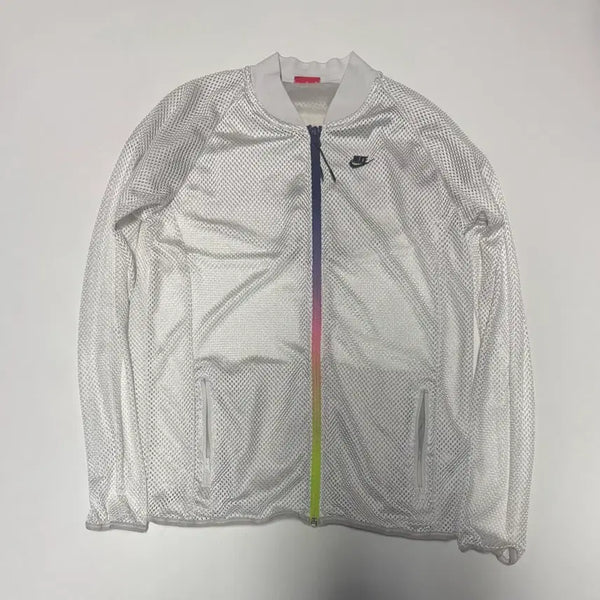 [BUNJANG] Nike Women's Mesh Zip-Up Windrunner Jacket - White (Size M) / 정품 여성 나이키 메쉬 망사 윈드너러 집업 자켓 M 화이트