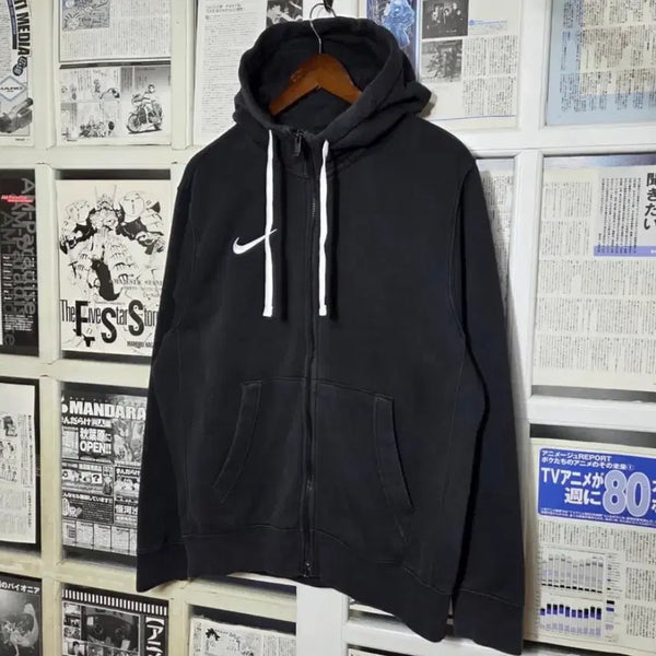 [BUNJANG] Nike White String Swoosh Hoodie Zip-Up M / 나이키 후드집업 m