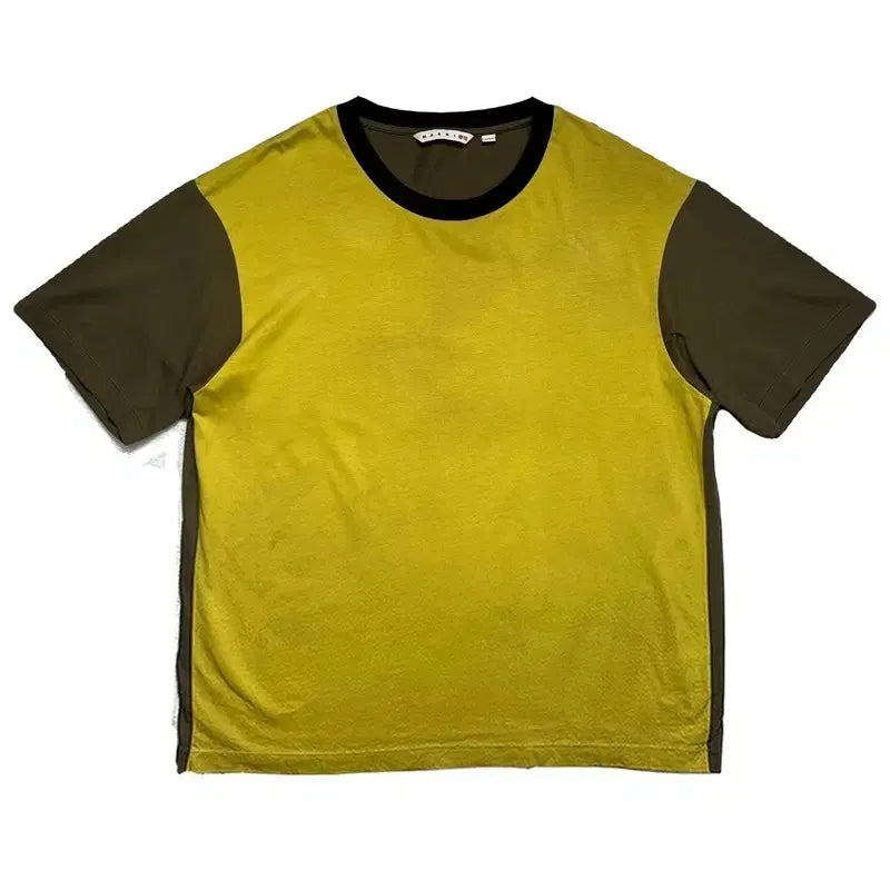 [BUNJANG] Marni x Uniqlo Colorblock T-Shirt Mustard Olive L / MARNI X UNIQLO 티셔츠 머스타드 L