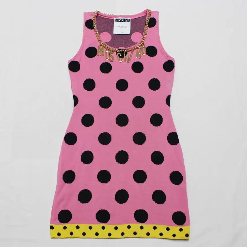 [BUNJANG] Moschino Sleeveless Knit Metal Dress / 모스키노 88-94-160 니트 민소매 메탈 원피스/F02