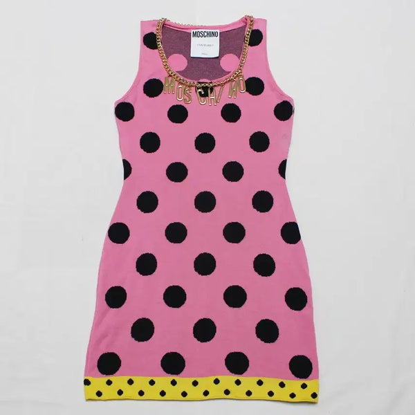 [BUNJANG] Moschino Sleeveless Knit Metal Dress / 모스키노 88-94-160 니트 민소매 메탈 원피스/F02