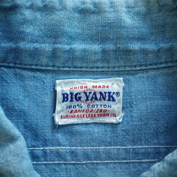 [BUNJANG] 1960s Original BIG YANK Chambray Short Sleeve Work Shirt Vintage / 60s 오리지널 빅양크 BIG YANK 샴브레이 반팔 워크셔츠 희귀 빈티지