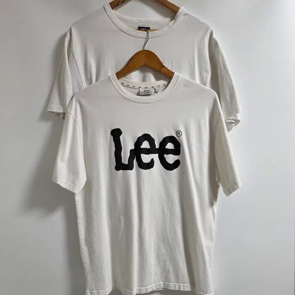 [BUNJANG] Lee Big Logo & Denim Pocket White T-Shirt Bundle Set (2 pcs) / [L] Lee(리) 빅로고 + 데님 포켓 화이트 반팔티 2종 일괄 판매 (묶음)