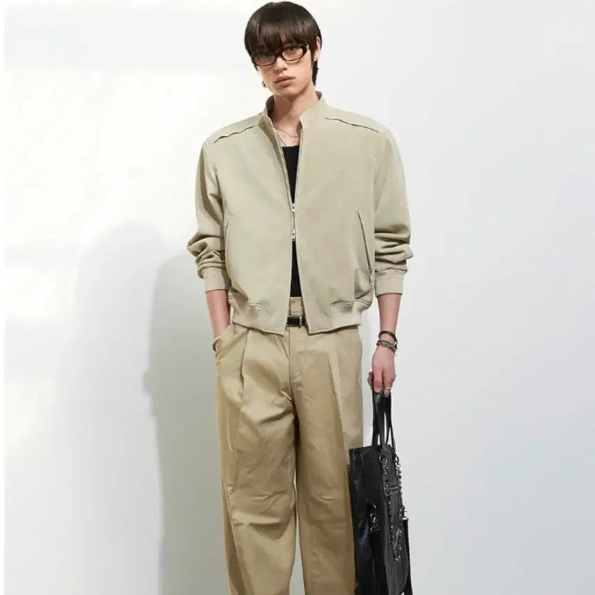 [BUNJANG] Alrene Velour Blouson Beige Size 2 / 알렌느 벨루어 블루종 베이지 2사이즈