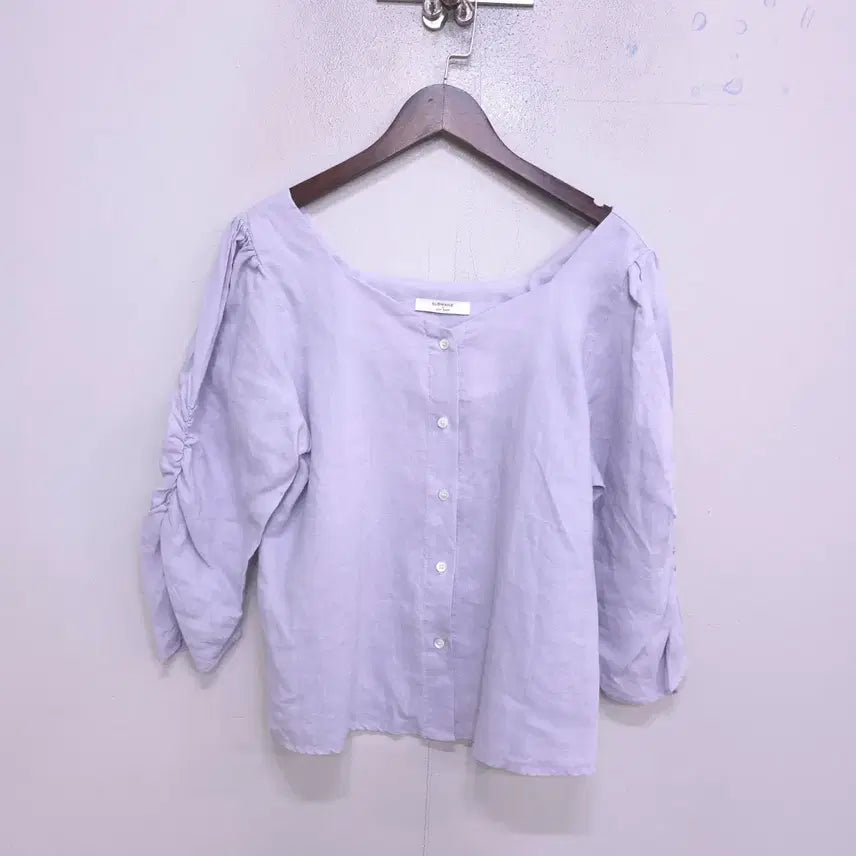 [BUNJANG] Slowand Linen Blend Blouse / 슬로우앤드) 거의새거 린넨 혼방 블라우스 -F