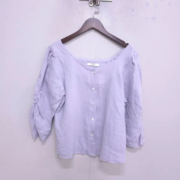 [BUNJANG] Slowand Linen Blend Blouse / 슬로우앤드) 거의새거 린넨 혼방 블라우스 -F