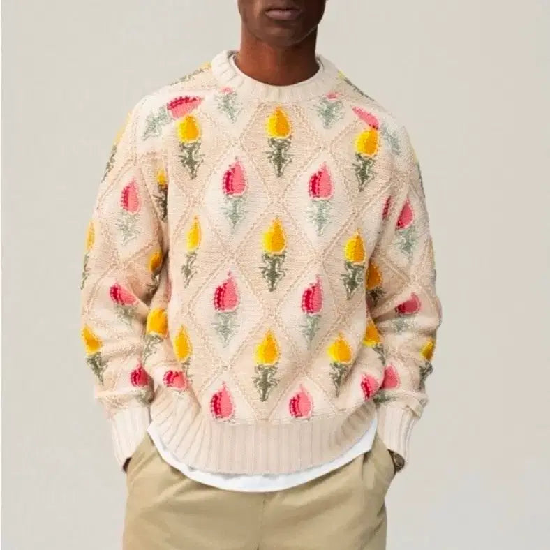 [BUNJANG] Aimé Leon Dore Floral Knit Sweater M / 에임 레온 도르 니트