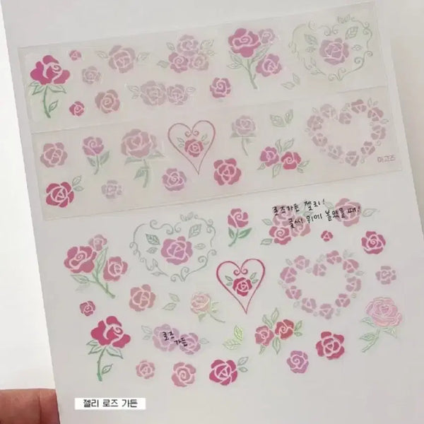 [BUNJANG] Magos Jelly Rose Garden Kiss Cut Washi Tape Sticker Set / 마고즈 젤리 로즈가든 키스컷 마테띵 다꾸 스티커