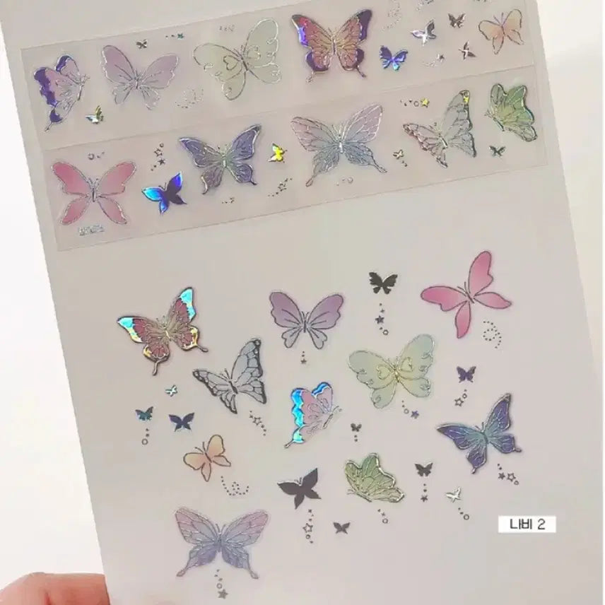 [BUNJANG] Magoz Butterfly 2 Hologram Kiss Cut Material Sticker / 마고즈 나비2 홀로그램 키스컷 마테띵 다꾸 스티커