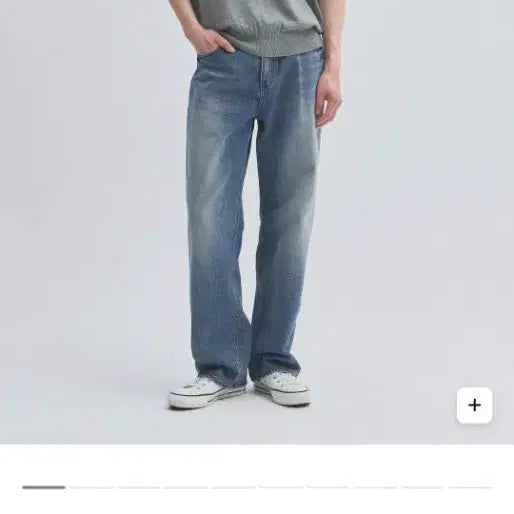 [BUNJANG] ROW 5PK Wide Tapered Denim Pants Vintage Blue / [1] 인더로우 5PK 와이드 테이퍼드 데님 팬츠 빈티지 블루
